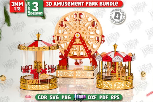 3D Amusement Park Laser Cut Bundle CNC