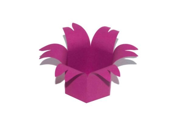 3D Floral Flower Shape Favour Basket SVG