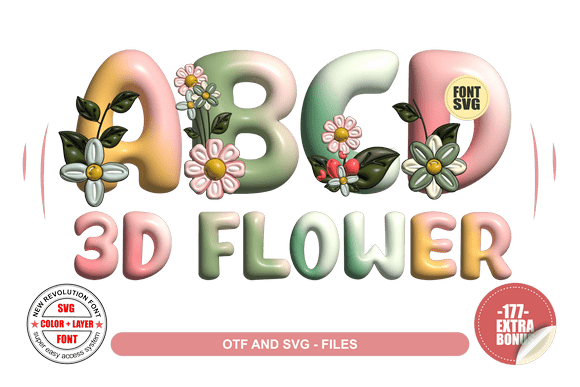 3D Flower Font Review: A Color Fonts Asset for Creative Projects