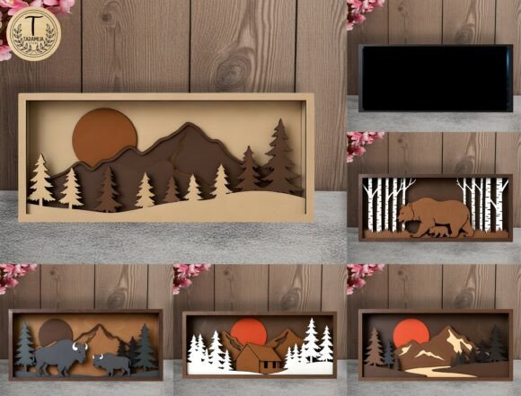 3D Landscape Laser Cut Files Svg Bundle for Home Decor