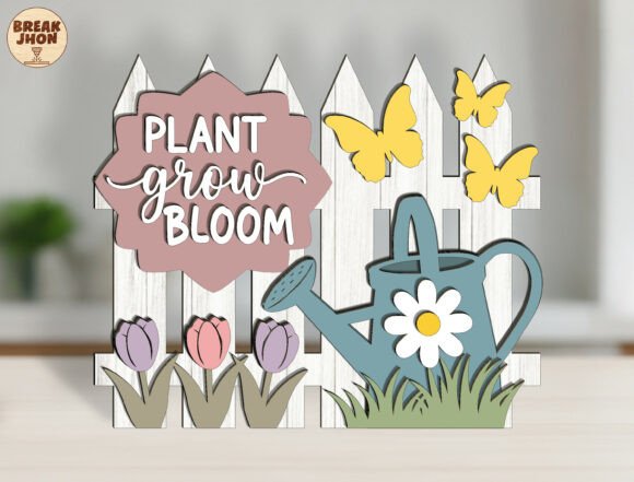 3D Layered Garden Sign Laser Cut File