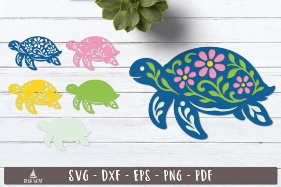 3D SVG Summer Sea Turtle Design Review