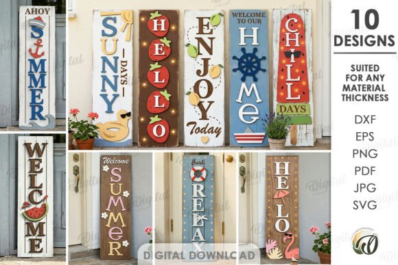 3D Vertical Summer Signs Bundle Lasercut Review