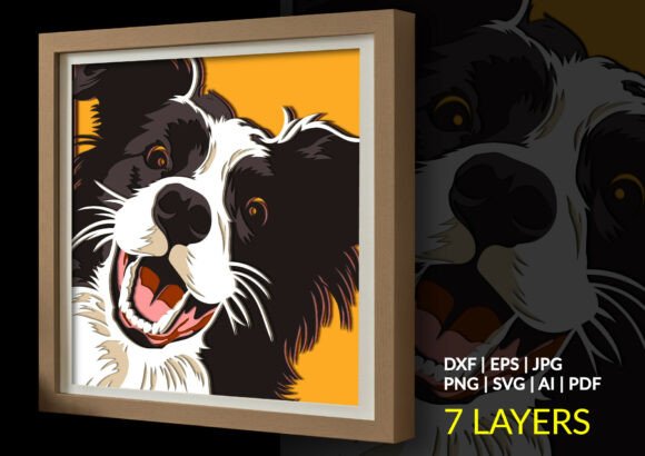Border Collie Dog 3D Layered Shadow Box Review