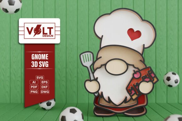 Cook Gnome 3D SVG for Summer Branding