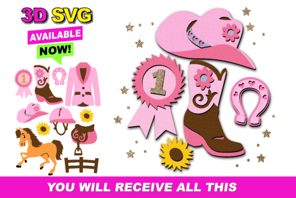Cowgirl Elements 3D SVG: A Designer’s Take on Rustic Branding