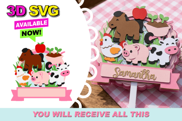 Farm Pink Cake Topper 3D SVG Review for Birthdays
