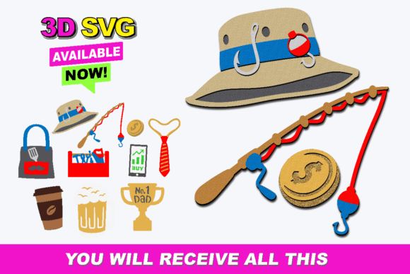 Fathers Day Elements 3D SVG Review for Brand Projects