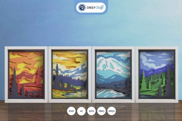 Four Seasons Mount Rainer Continuous 3D: A Practical Review for Shadow Boxes and 3D SVG Projects