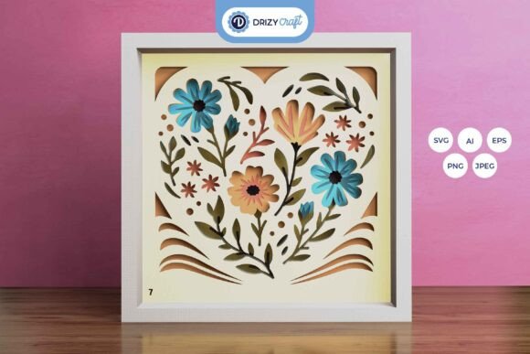 Heart Shaped Flowers 3D Layered Paper: A Designer’s Take on Shadow Boxes and 3D SVG