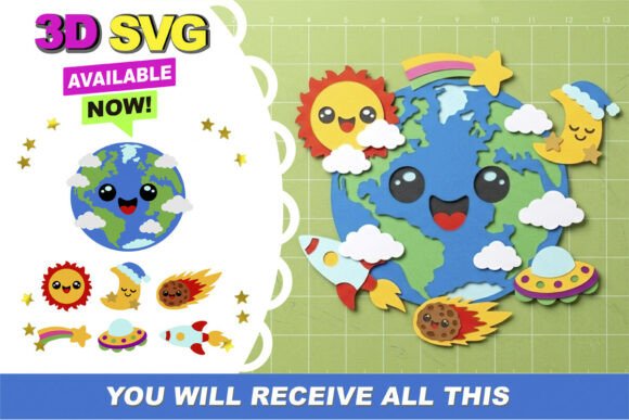 Kawaii Earth and Space 3D SVG Review