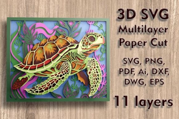 Reviewing Sea Turtle 3D Multilayer PaperCut File